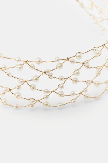 BONCUKLU METALİK İPLİ CHOKER KOLYE