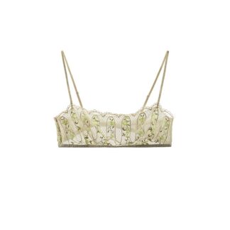 ÇİÇEK NAKIŞLI DANTEL BANDEAU SÜTYEN