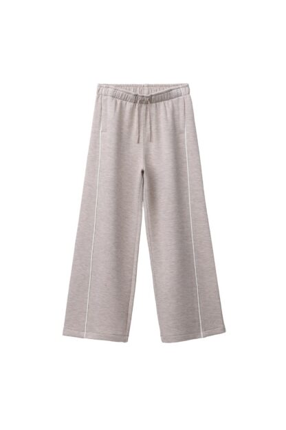 KONTRAST ŞERİTLİ GENİŞ PAÇA SPOR PANTOLONU